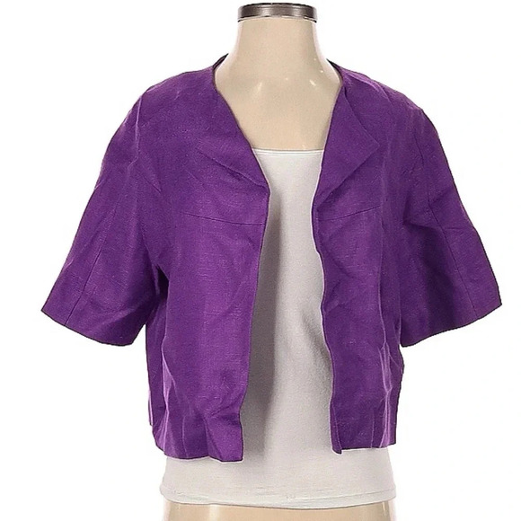 KATE SPADE NEW YORK Women's Violet Purple Lined Cropped MICAH Jacket Size 0 XXS - Picture 3 of 6
